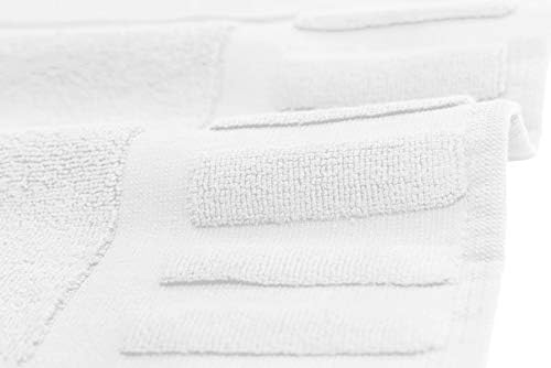 White Classic Luxury Bath Mat Floor Towel Set of 6-20x30 Inch, Absorbent Cotton Hotel Spa Shower/Bathtub Mats