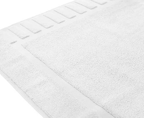 White Classic Luxury Bath Mat Floor Towel Set of 6-20x30 Inch, Absorbent Cotton Hotel Spa Shower/Bathtub Mats