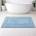 100% Cotton Bath Mat, Soft Plush Reversible Bathroom Rug, Absorbent Quick Dry Anti-Skid Machine Washable 20x32 Inch Bath Mats for Bathroom, Bath Mats for Shower (Silver)