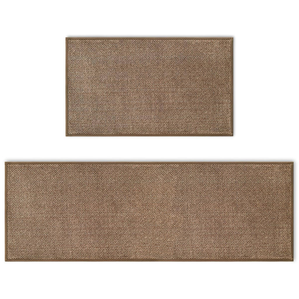 Artoid Mode Washable Non Slip Kitchen Rugs and Mats Set of 2, Rubber Backing Absorbent Kitchen Mats for Floor Front of Sink - 17x29 and 17x47 Inch