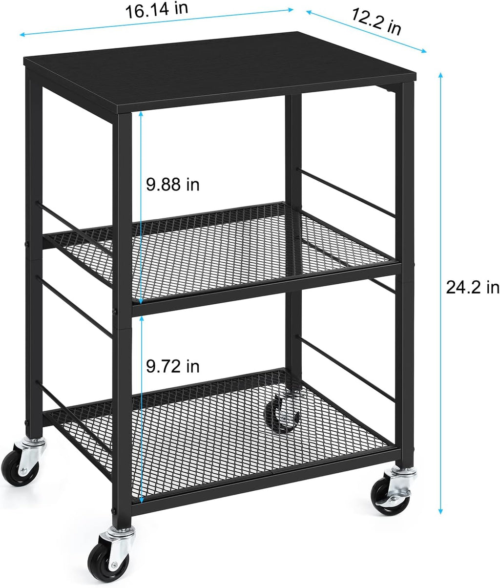 OYEAL Black Night Stand Industrial End Table with Storage Shelf Narrow Side Table for Small Spaces, Farmhouse Bedside Table for Living Room Bedroom, Stable Metal Frame (Black)