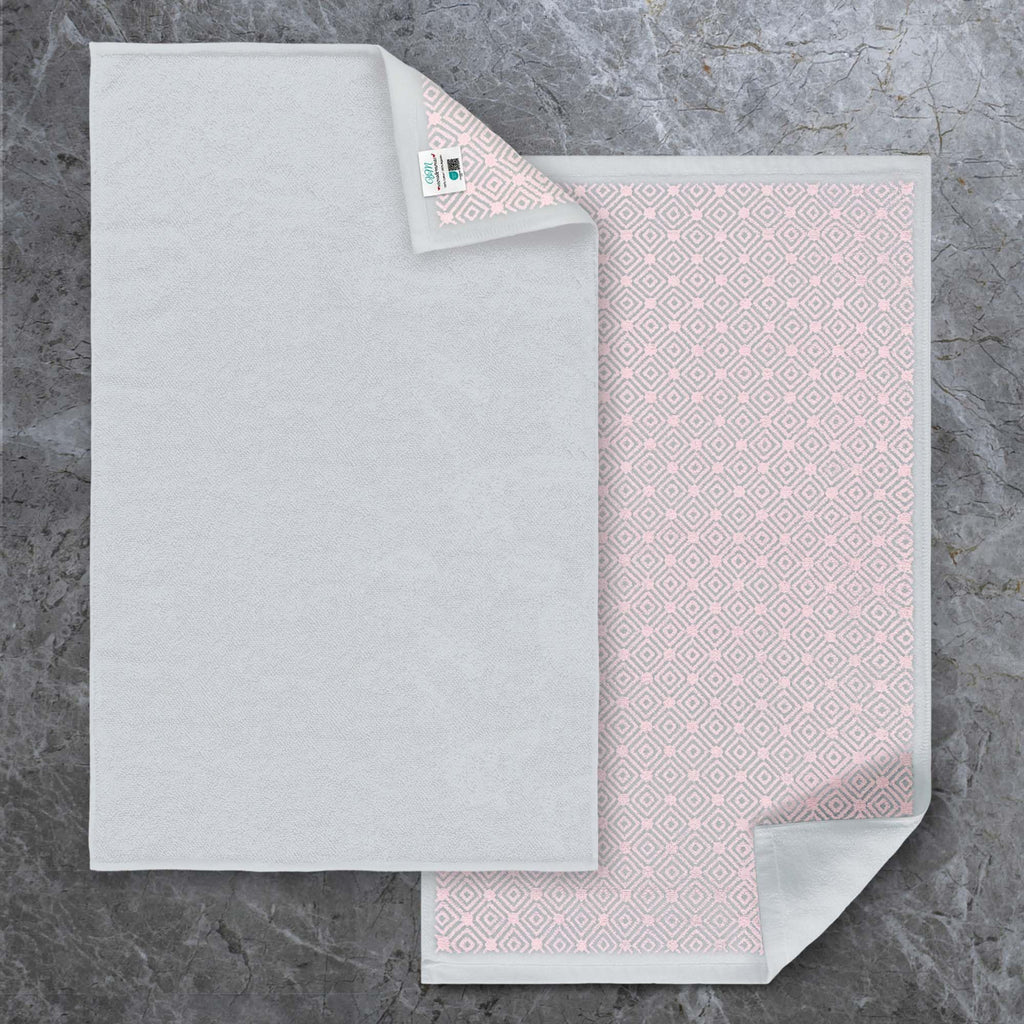 VOOVA & MOVAS White Hotel-Grade Quality Cotton Bath Mats Set of 2 - Non Slip Design, Thick 1000gsm, Absorbent, Machine Washable, Large 22"x35" Bathroom Floor Towels, Safe for Bath Floors