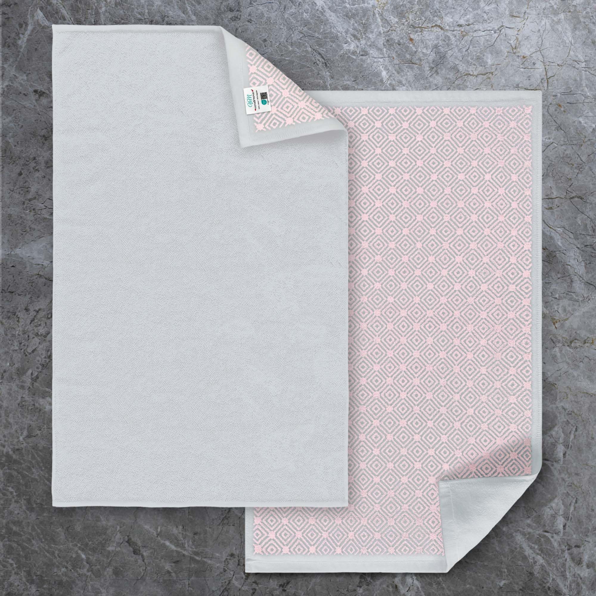 VOOVA & MOVAS White Hotel-Grade Quality Cotton Bath Mats Set of 2 - Non Slip Design, Thick 1000gsm, Absorbent, Machine Washable, Large 22"x35" Bathroom Floor Towels, Safe for Bath Floors