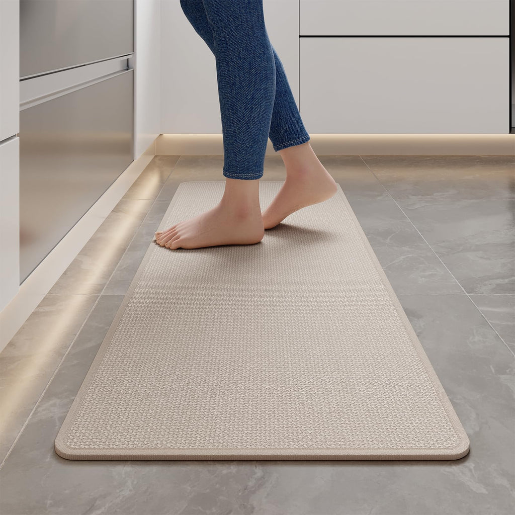 YDKGL Kitchen Mat Set of 2 PCS, Cushioned Non Slip Rugs for Kitchen Floor, Absorbent Runner Comfort Standing Mats Washable for Kitchen, Office, Home Red 17x30+17x59