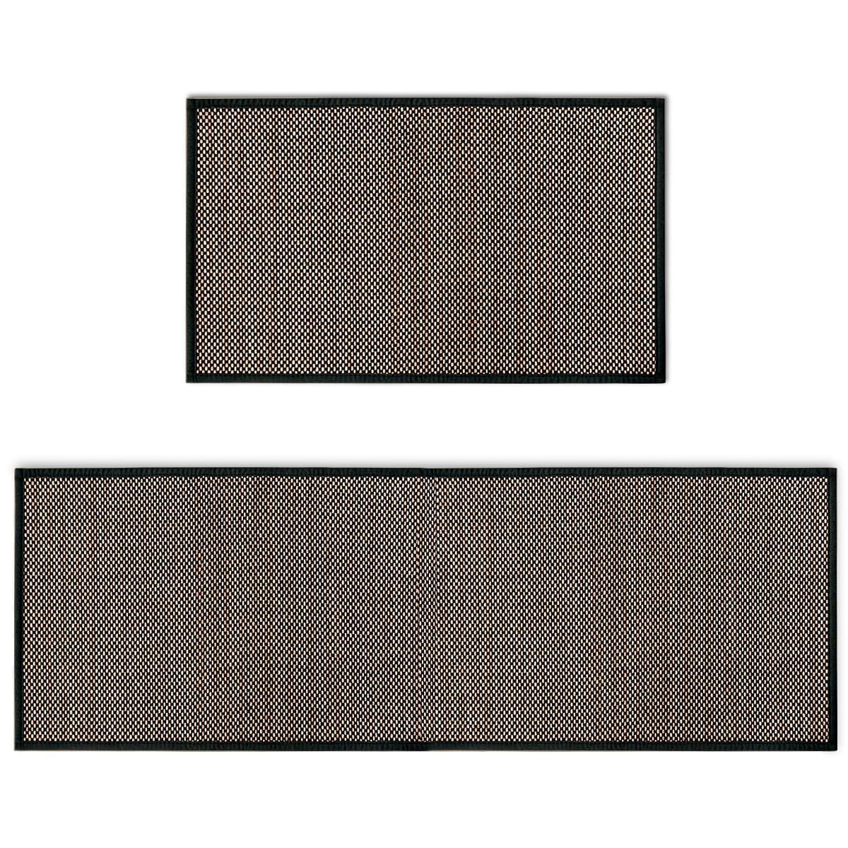 Artoid Mode Washable Non Slip Kitchen Rugs and Mats Set of 2, Rubber Backing Absorbent Kitchen Mats for Floor Front of Sink - 17x29 and 17x47 Inch