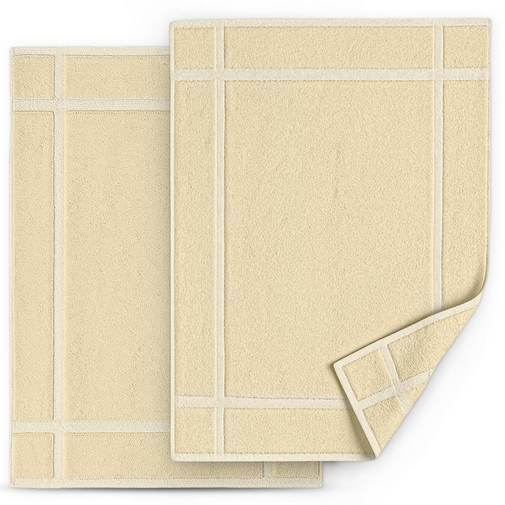 Pearl Linens Pack of 6 100% Cotton Bath Mat Towels, 20x30 inches, Soft & Absorbent Floor Towels for Bathroom, Not Bathroom Rugs, After Shower Mat, 687 GSM, Machine Washable, Airbnb Essentials, White