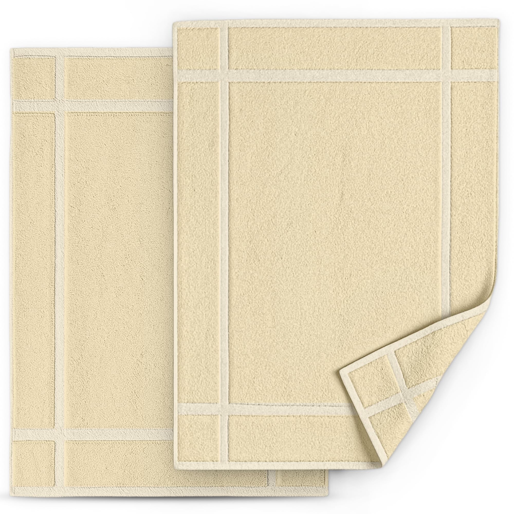 Pearl Linens Pack of 6 100% Cotton Bath Mat Towels, 20x30 inches, Soft & Absorbent Floor Towels for Bathroom, Not Bathroom Rugs, After Shower Mat, 687 GSM, Machine Washable, Airbnb Essentials, White