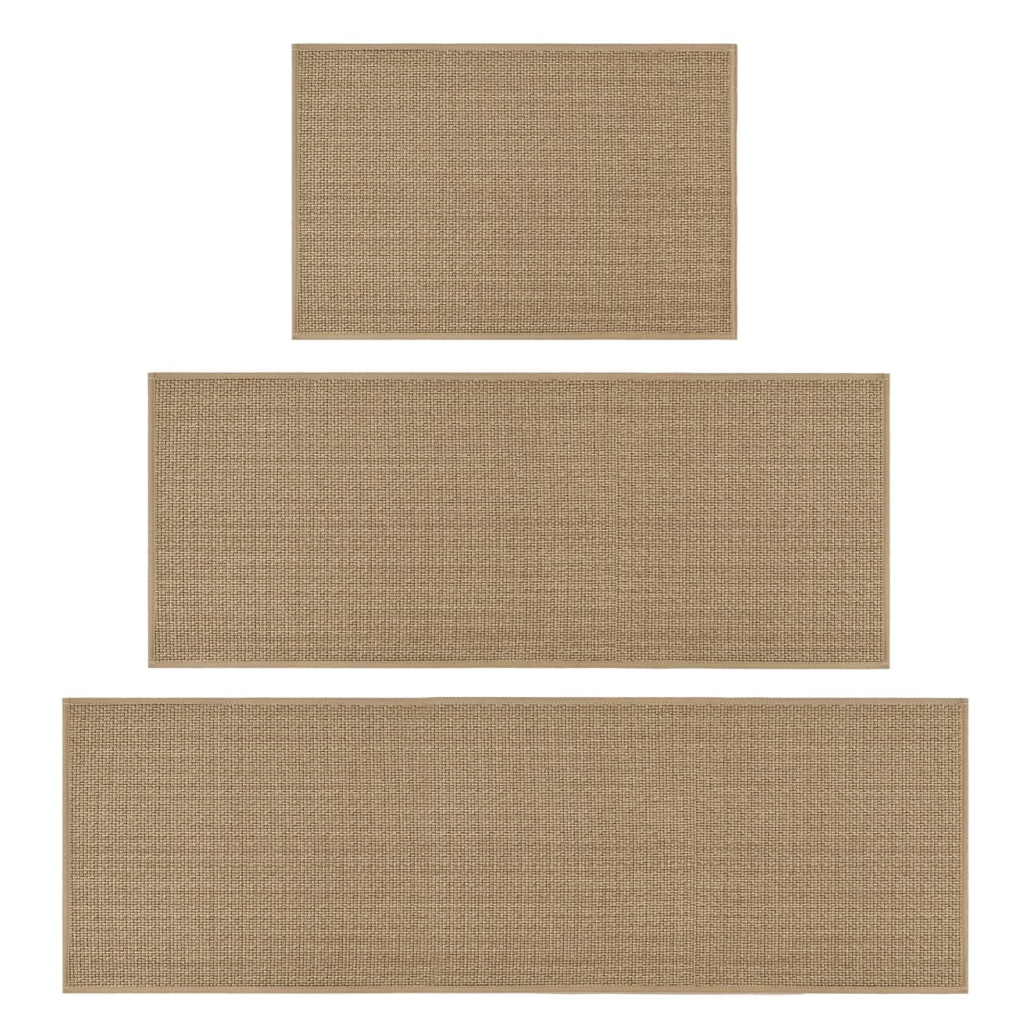 Artoid Mode Washable Non Slip Kitchen Rugs and Mats Set of 2, Rubber Backing Absorbent Kitchen Mats for Floor Front of Sink - 17x29 and 17x47 Inch