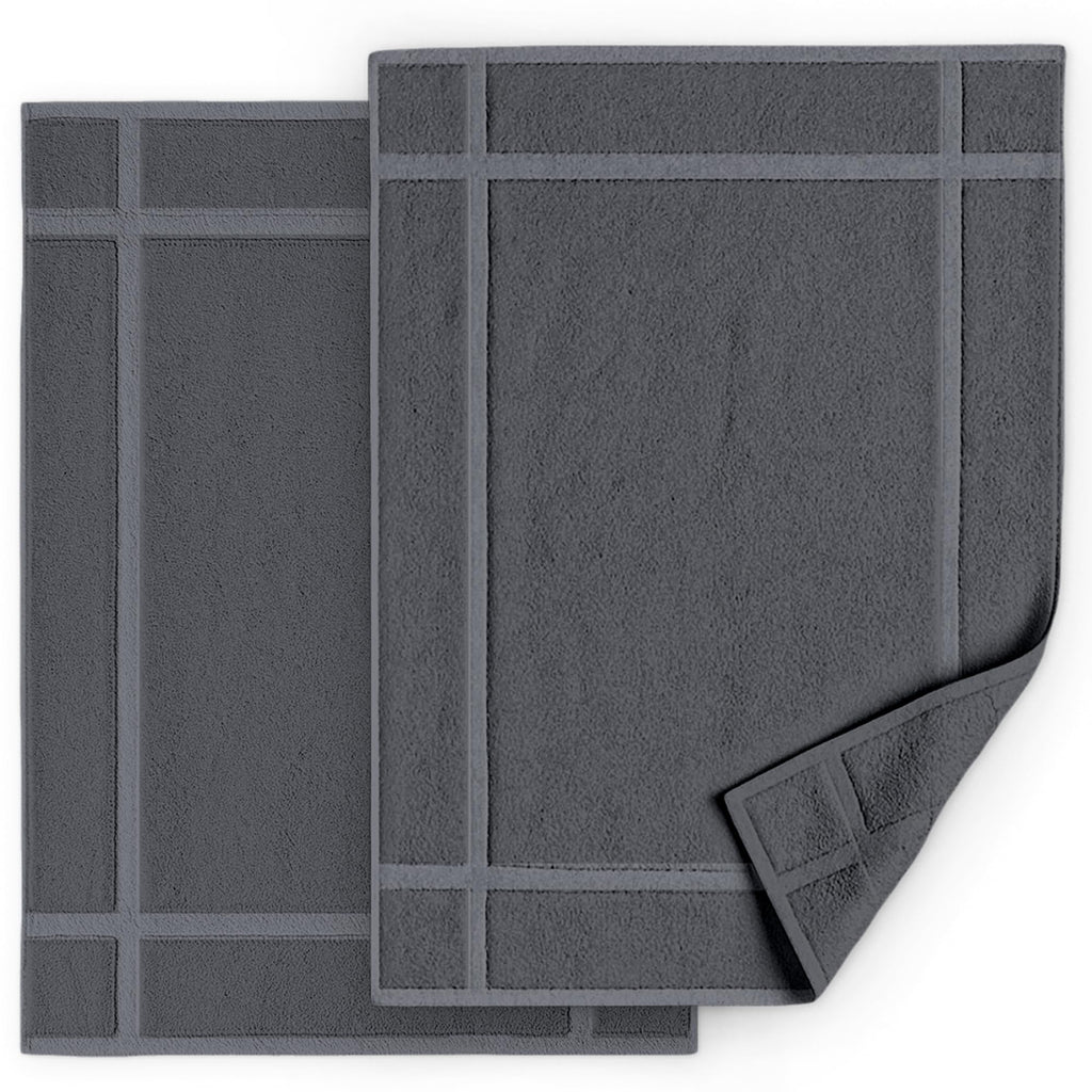 Pearl Linens Pack of 6 100% Cotton Bath Mat Towels, 20x30 inches, Soft & Absorbent Floor Towels for Bathroom, Not Bathroom Rugs, After Shower Mat, 687 GSM, Machine Washable, Airbnb Essentials, White