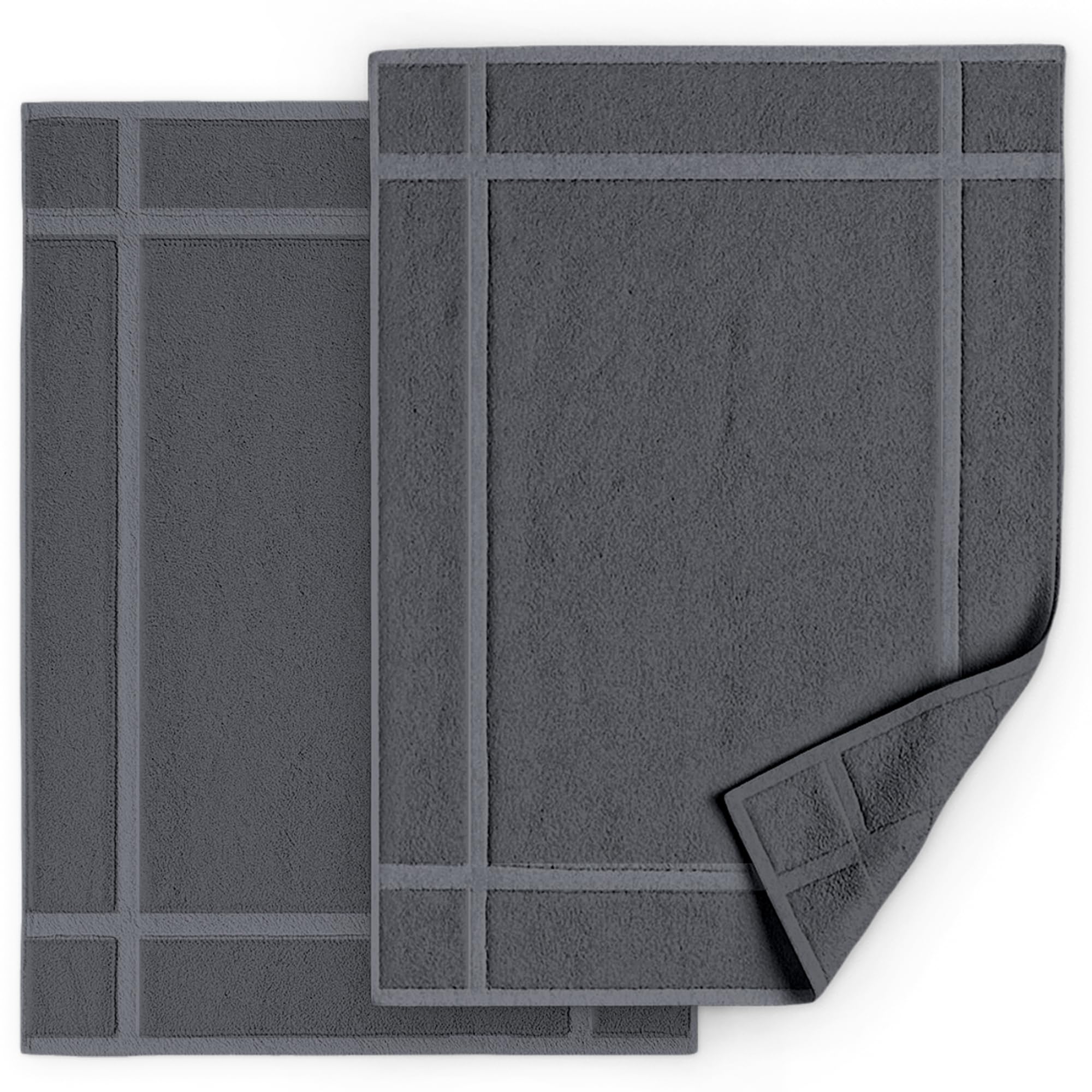 Pearl Linens Pack of 6 100% Cotton Bath Mat Towels, 20x30 inches, Soft & Absorbent Floor Towels for Bathroom, Not Bathroom Rugs, After Shower Mat, 687 GSM, Machine Washable, Airbnb Essentials, White