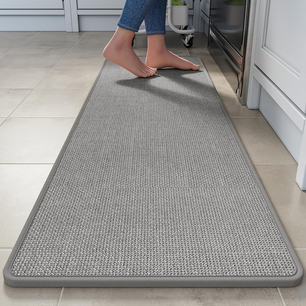 YDKGL Kitchen Mat Set of 2 PCS, Cushioned Non Slip Rugs for Kitchen Floor, Absorbent Runner Comfort Standing Mats Washable for Kitchen, Office, Home Red 17x30+17x59