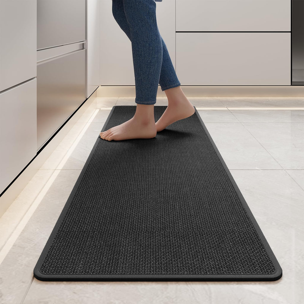 YDKGL Kitchen Mat Set of 2 PCS, Cushioned Non Slip Rugs for Kitchen Floor, Absorbent Runner Comfort Standing Mats Washable for Kitchen, Office, Home Red 17x30+17x59