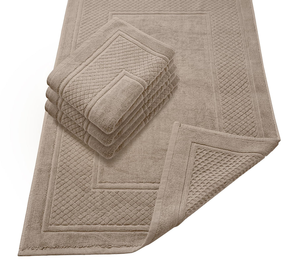 Avalon Towels Grey Bath Mat - 100% Cotton Set of 2 Absorbent Bathmat - Bathroom Mats Quick Dry Bath Mats for Bathrooms (22x34 Inches)