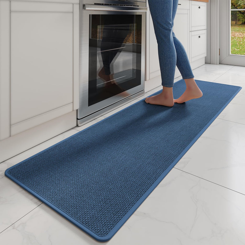 YDKGL Kitchen Mat Set of 2 PCS, Cushioned Non Slip Rugs for Kitchen Floor, Absorbent Runner Comfort Standing Mats Washable for Kitchen, Office, Home Red 17x30+17x59