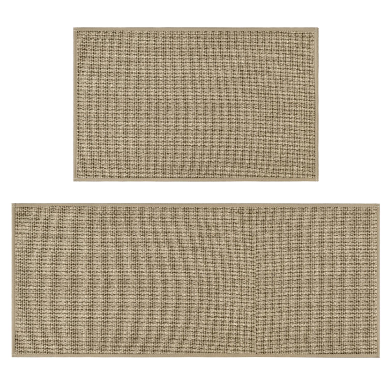 Artoid Mode Washable Non Slip Kitchen Rugs and Mats Set of 2, Rubber Backing Absorbent Kitchen Mats for Floor Front of Sink - 17x29 and 17x47 Inch