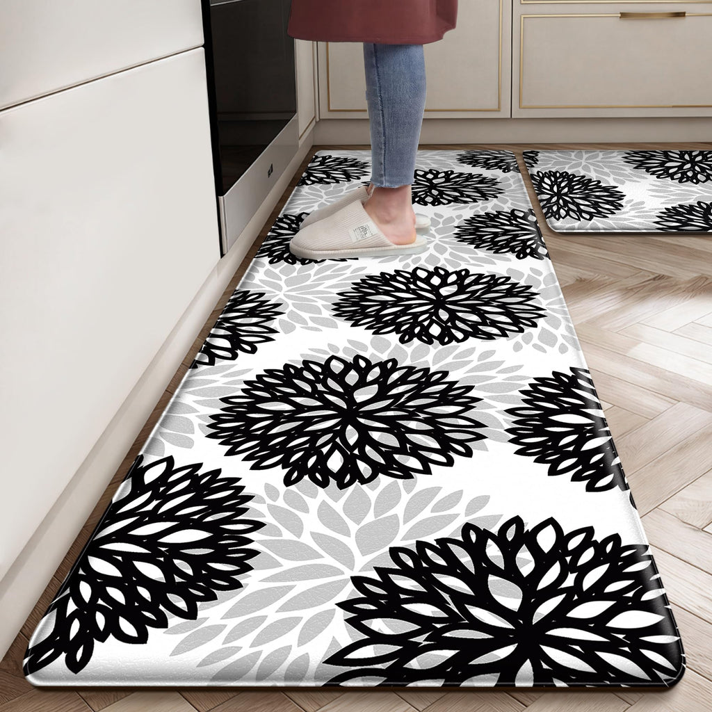 Kitchen Mats Set of 2 Cushioned Anti Fatigue Kitchen Rugs Non Slip Waterproof Kitchen Runner Memory Foam Kitchen Floor Mat Comfort Standing Mat for Sink,Office,Laundry