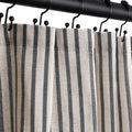 Farmhouse Striped Shower Curtain - 72x72 Inches, Linen Blend Fabric, Breathable & Machine Washable, Rustic Sage for Bathroom Decor (Hooks/Liner Not Included)
