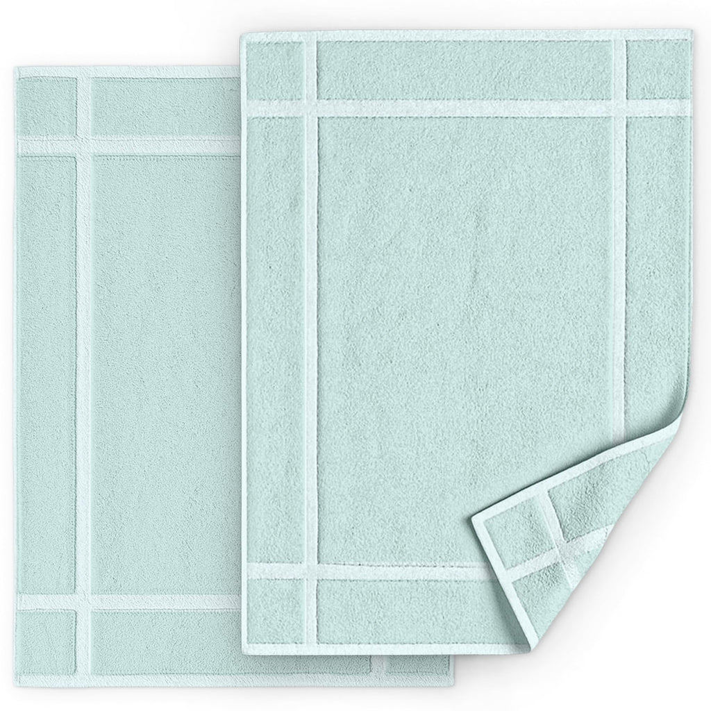 Pearl Linens Pack of 6 100% Cotton Bath Mat Towels, 20x30 inches, Soft & Absorbent Floor Towels for Bathroom, Not Bathroom Rugs, After Shower Mat, 687 GSM, Machine Washable, Airbnb Essentials, White