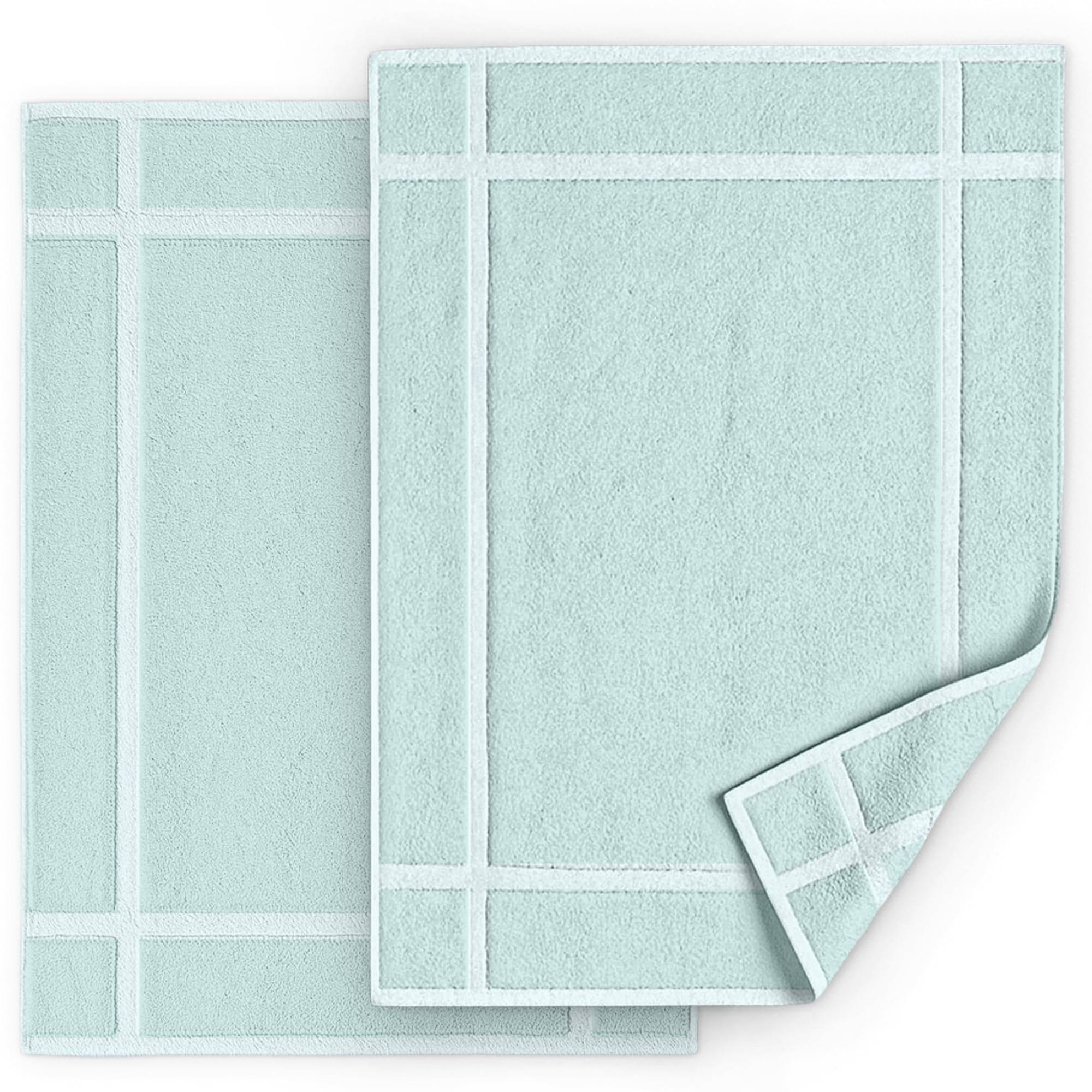 Pearl Linens Pack of 6 100% Cotton Bath Mat Towels, 20x30 inches, Soft & Absorbent Floor Towels for Bathroom, Not Bathroom Rugs, After Shower Mat, 687 GSM, Machine Washable, Airbnb Essentials, White