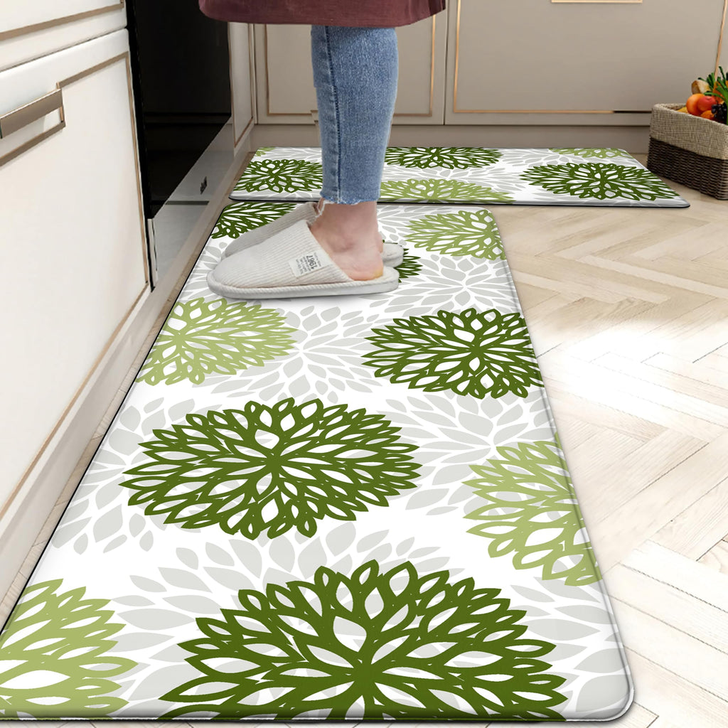 Kitchen Mats Set of 2 Cushioned Anti Fatigue Kitchen Rugs Non Slip Waterproof Kitchen Runner Memory Foam Kitchen Floor Mat Comfort Standing Mat for Sink,Office,Laundry