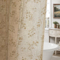 Floral Farmhouse Vintage Linen Shower Curtain, French Country Spring Shower Curtains for Bathroom, 72Wx72H