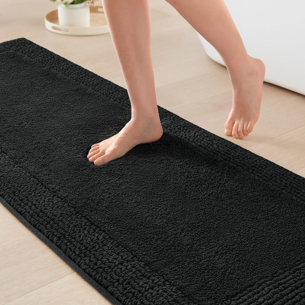 Madison Park Splendor Reversible 100% Cotton Tufted Bathroom Rug-3000 GSM Hotel Quality Luxurious Plush Medium Pile Bath Mat Absorbent, Quick Dry, Shower Room Décor, 21x34, Natural