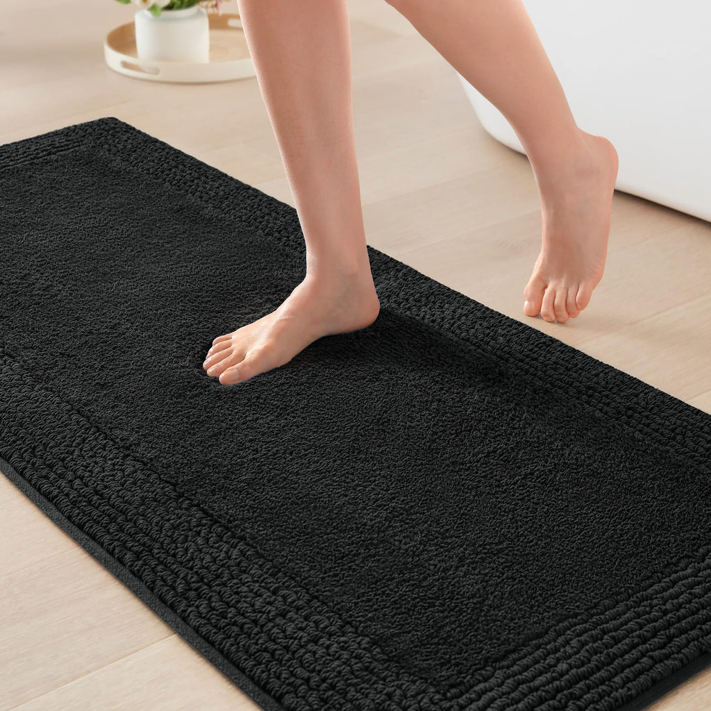 Madison Park Splendor Reversible 100% Cotton Tufted Bathroom Rug-3000 GSM Hotel Quality Luxurious Plush Medium Pile Bath Mat Absorbent, Quick Dry, Shower Room Décor, 21x34, Natural