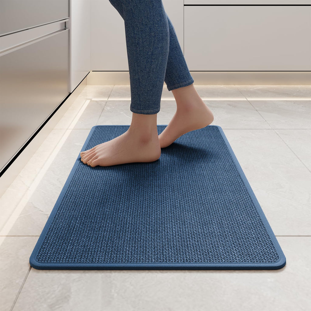 YDKGL Kitchen Mat Set of 2 PCS, Cushioned Non Slip Rugs for Kitchen Floor, Absorbent Runner Comfort Standing Mats Washable for Kitchen, Office, Home Red 17x30+17x59