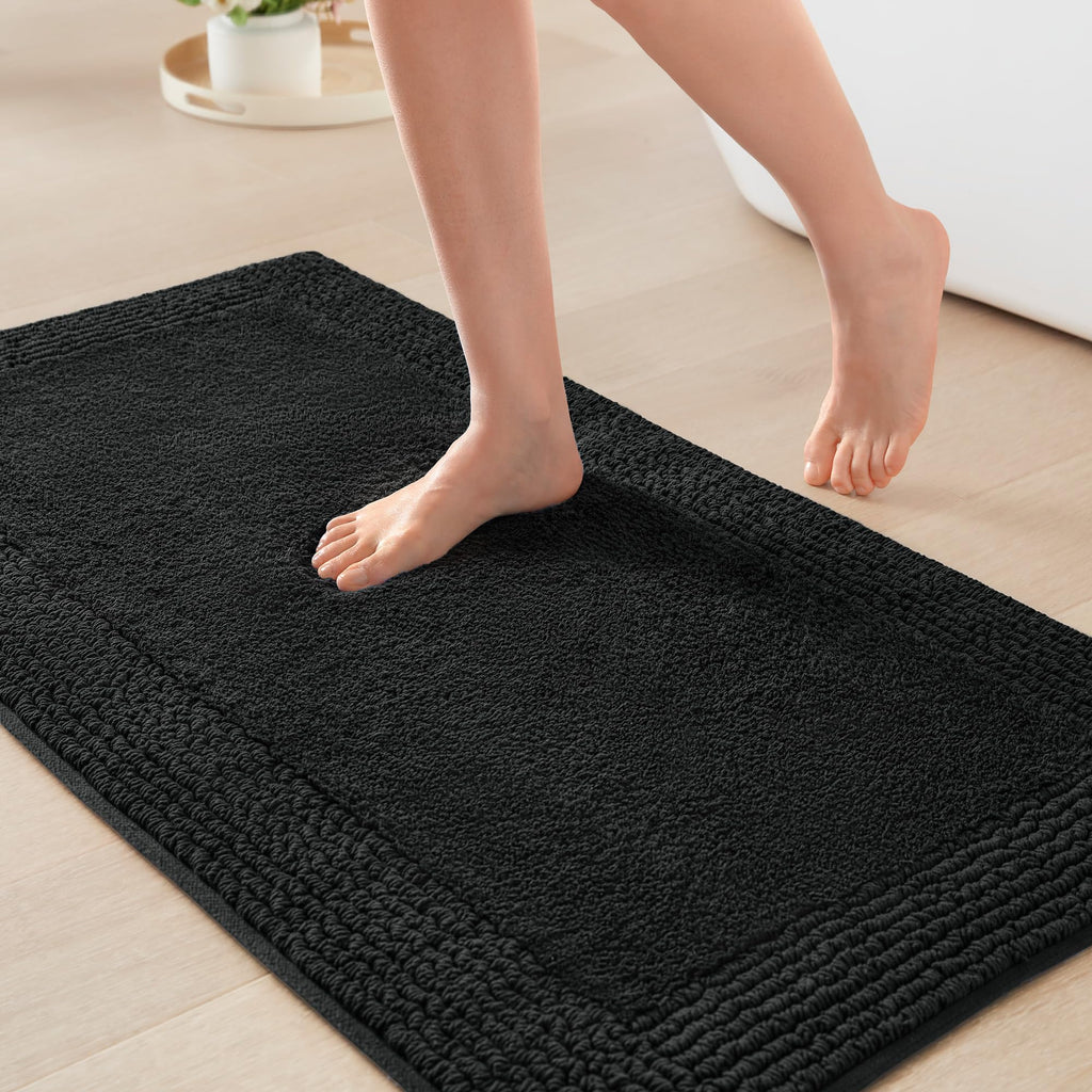 Madison Park Splendor Reversible 100% Cotton Tufted Bathroom Rug-3000 GSM Hotel Quality Luxurious Plush Medium Pile Bath Mat Absorbent, Quick Dry, Shower Room Décor, 21x34, Natural