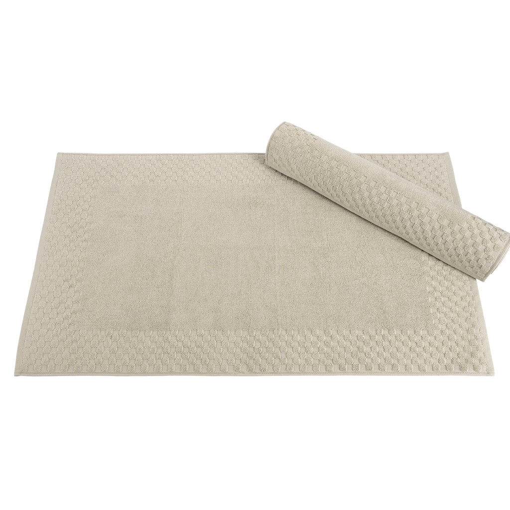 Classic Turkish Towels CTT - 2 Piece Bathroom Rugs Set, 100% Cotton Bath Mats, Non-Slip, Comfy & Highly Absorbent Bathroom Floor Mats, Machine Washable | 20"x34" (Almond)