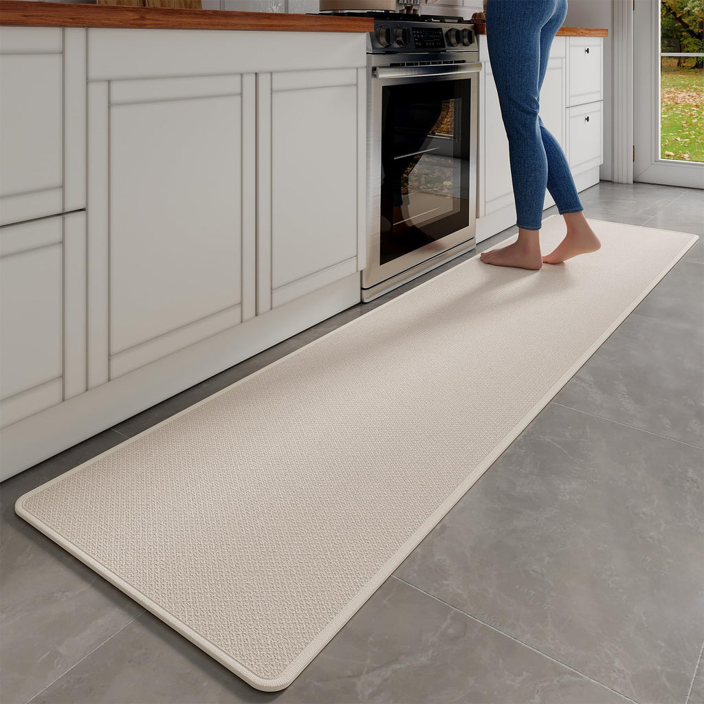 YDKGL Kitchen Mat Set of 2 PCS, Cushioned Non Slip Rugs for Kitchen Floor, Absorbent Runner Comfort Standing Mats Washable for Kitchen, Office, Home Red 17x30+17x59