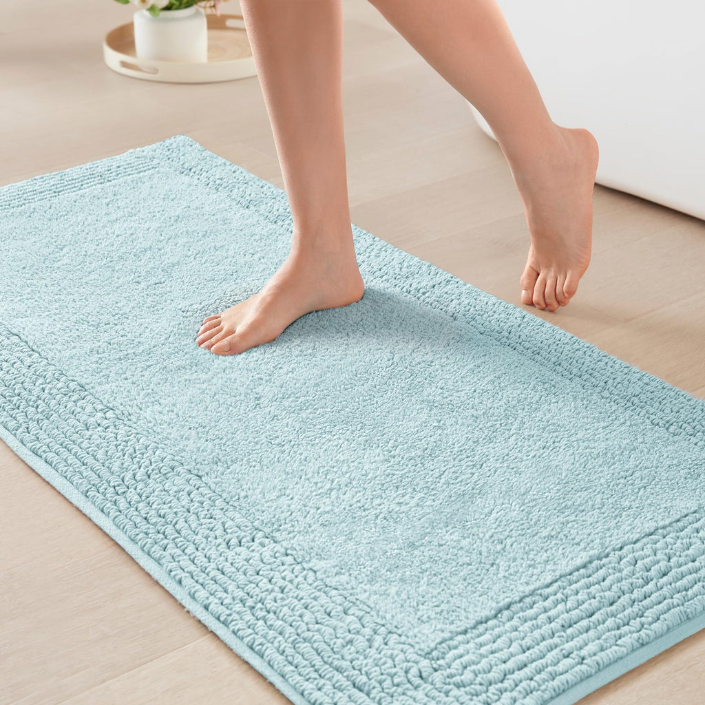 Madison Park Splendor Reversible 100% Cotton Tufted Bathroom Rug-3000 GSM Hotel Quality Luxurious Plush Medium Pile Bath Mat Absorbent, Quick Dry, Shower Room Décor, 21x34, Natural