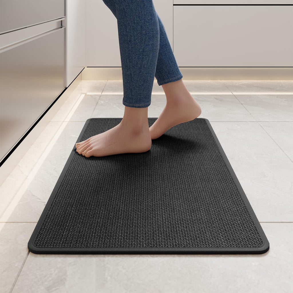 YDKGL Kitchen Mat Set of 2 PCS, Cushioned Non Slip Rugs for Kitchen Floor, Absorbent Runner Comfort Standing Mats Washable for Kitchen, Office, Home Red 17x30+17x59
