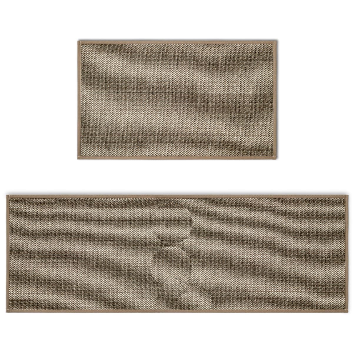 Artoid Mode Washable Non Slip Kitchen Rugs and Mats Set of 2, Rubber Backing Absorbent Kitchen Mats for Floor Front of Sink - 17x29 and 17x47 Inch