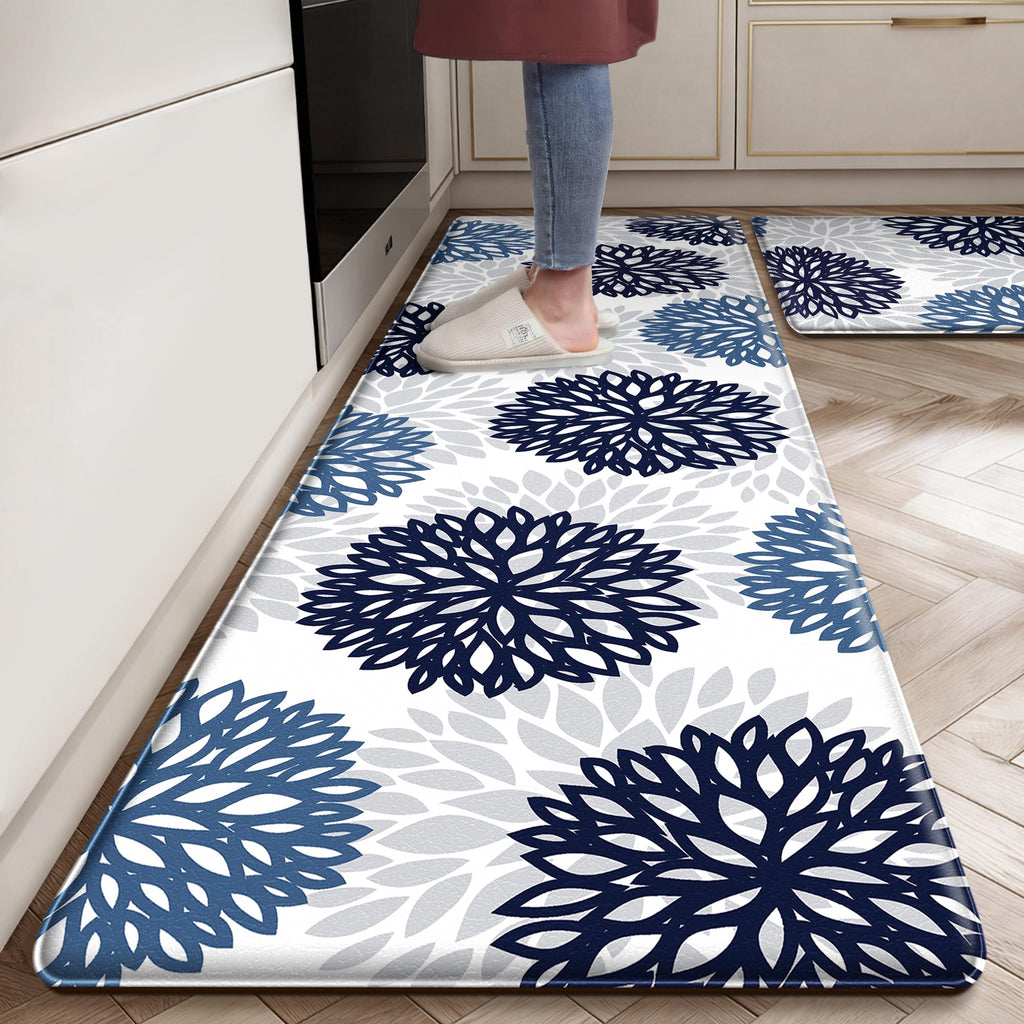 Kitchen Mats Set of 2 Cushioned Anti Fatigue Kitchen Rugs Non Slip Waterproof Kitchen Runner Memory Foam Kitchen Floor Mat Comfort Standing Mat for Sink,Office,Laundry