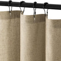 MIULEE Extra Long Linen Shower Curtain 84 Inches with 12 Metal Hooks Boho Farmhouse Heavy Buttonhole Fabric Shower Curtain Set Waterproof Thick Cloth Neutral Curtains for Bathroom W72*L84, Natural