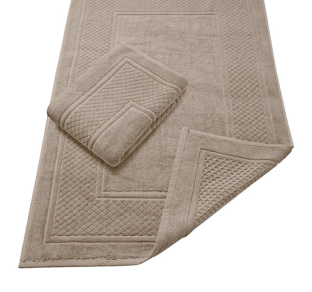 Avalon Towels Grey Bath Mat - 100% Cotton Set of 2 Absorbent Bathmat - Bathroom Mats Quick Dry Bath Mats for Bathrooms (22x34 Inches)