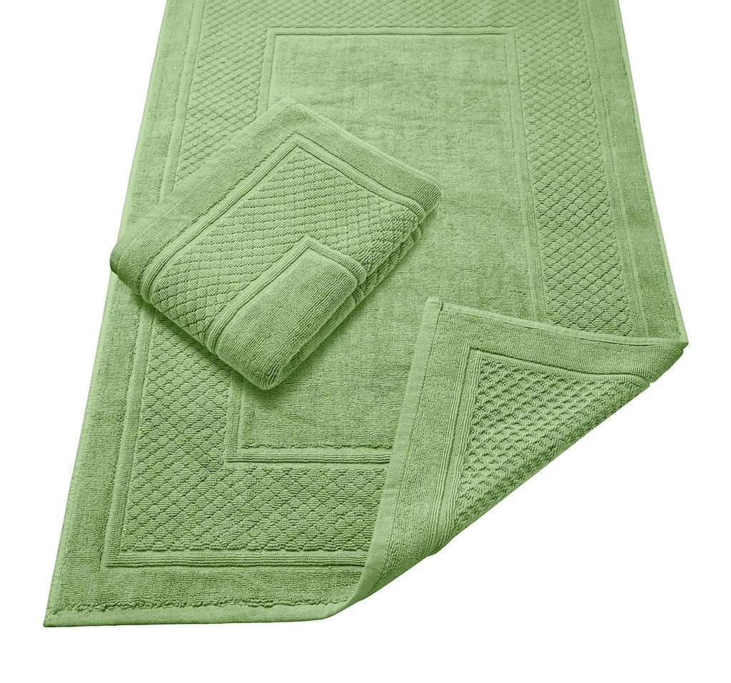 Avalon Towels Grey Bath Mat - 100% Cotton Set of 2 Absorbent Bathmat - Bathroom Mats Quick Dry Bath Mats for Bathrooms (22x34 Inches)