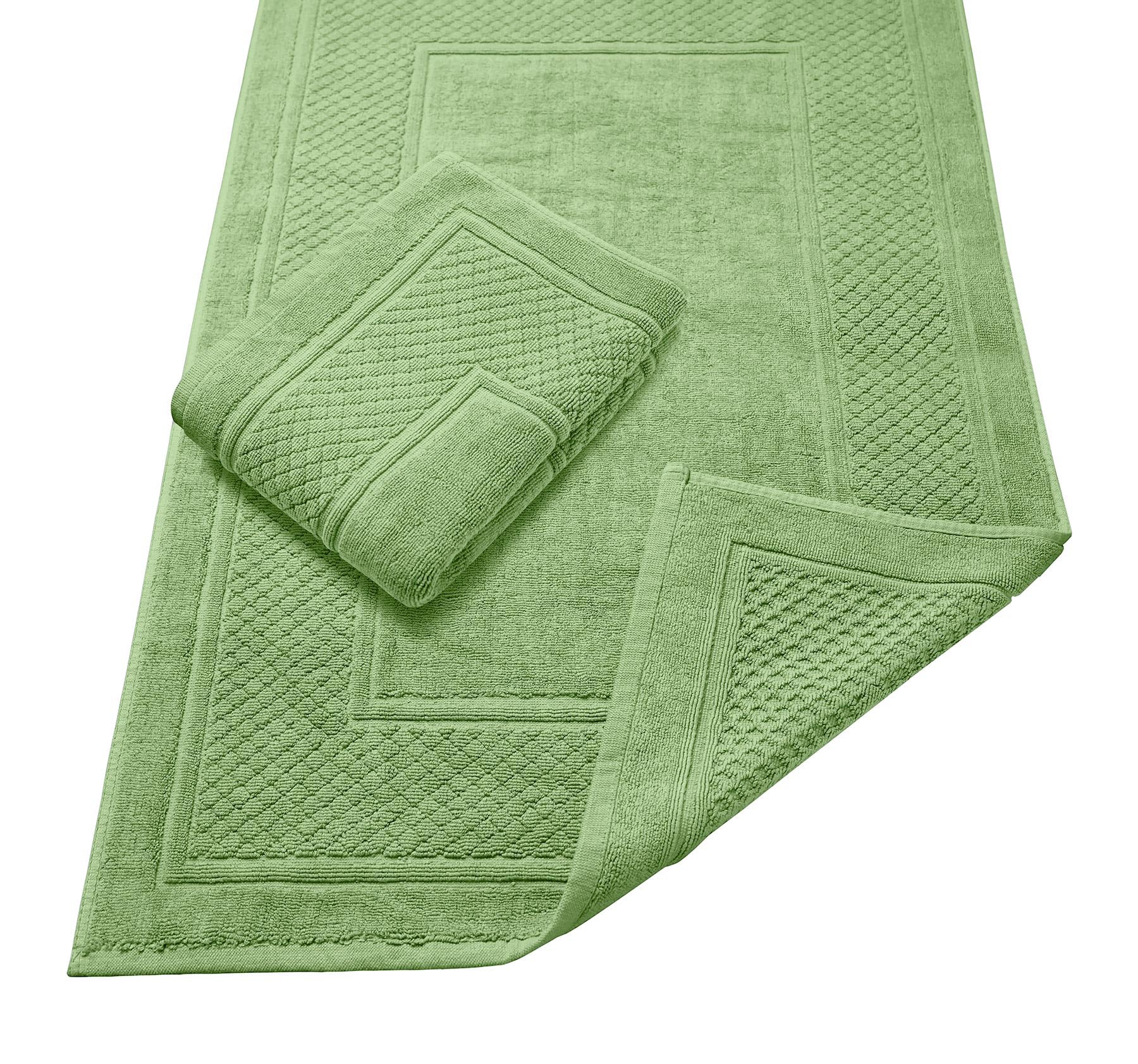 Avalon Towels Grey Bath Mat - 100% Cotton Set of 2 Absorbent Bathmat - Bathroom Mats Quick Dry Bath Mats for Bathrooms (22x34 Inches)