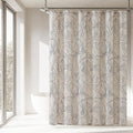 Lush Decor x Chuks Collins Umbra Bloom Shower Curtain Single 72" W x 72" L Navy & Neutral - Bath Curtain - Mushroom Bathroom Accessory - Nature Shower Curtain - Luxury Home Decor