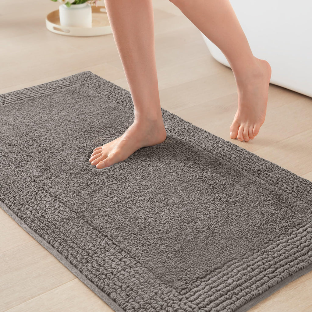 Madison Park Splendor Reversible 100% Cotton Tufted Bathroom Rug-3000 GSM Hotel Quality Luxurious Plush Medium Pile Bath Mat Absorbent, Quick Dry, Shower Room Décor, 21x34, Natural