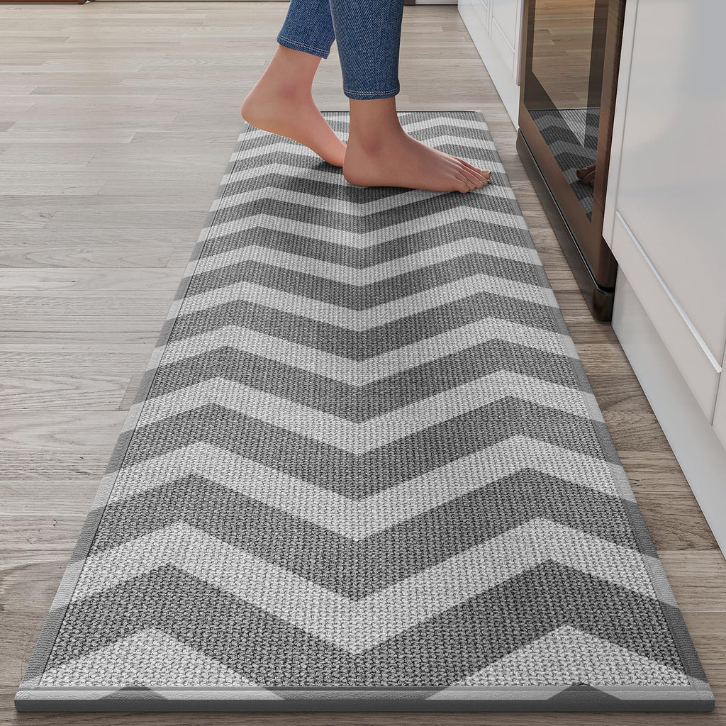 YDKGL Kitchen Mat Set of 2 PCS, Cushioned Non Slip Rugs for Kitchen Floor, Absorbent Runner Comfort Standing Mats Washable for Kitchen, Office, Home Red 17x30+17x59
