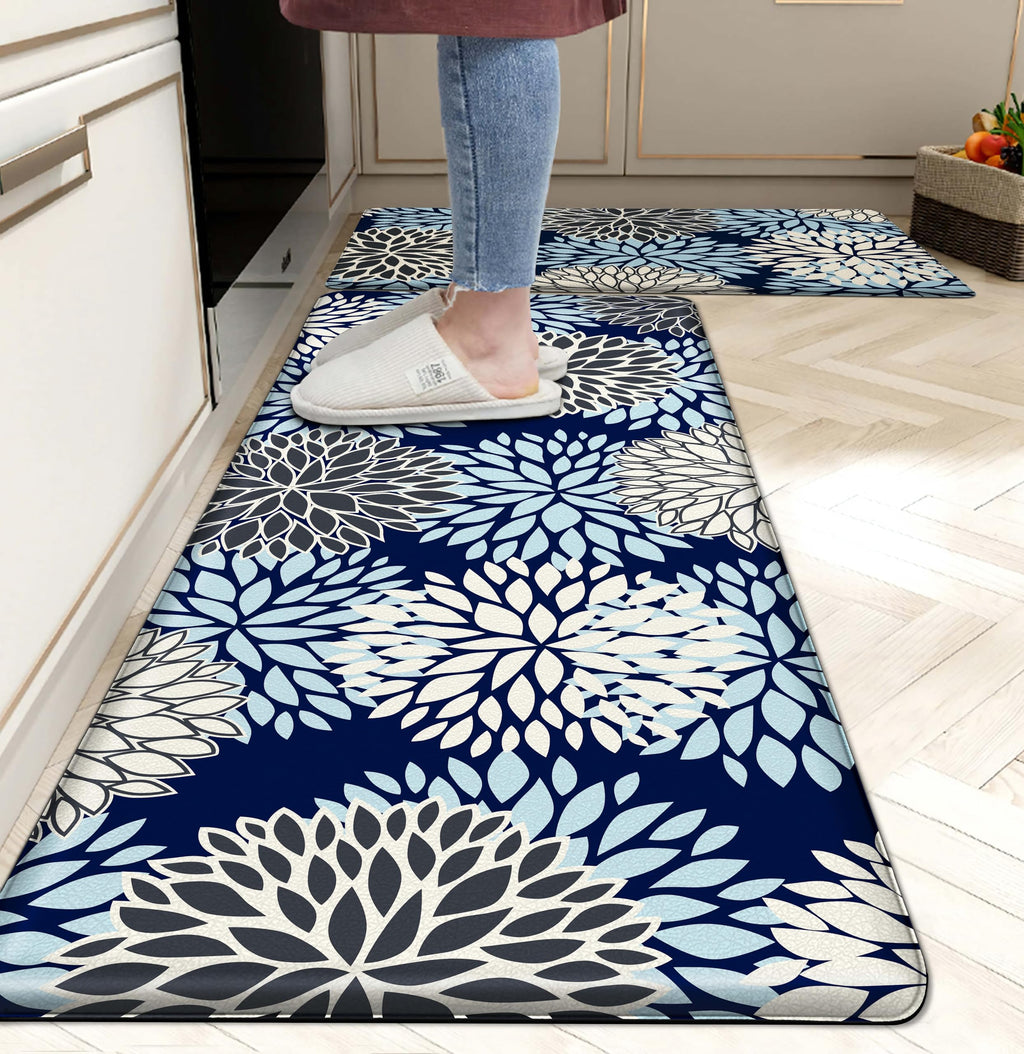 Kitchen Mats Set of 2 Cushioned Anti Fatigue Kitchen Rugs Non Slip Waterproof Kitchen Runner Memory Foam Kitchen Floor Mat Comfort Standing Mat for Sink,Office,Laundry
