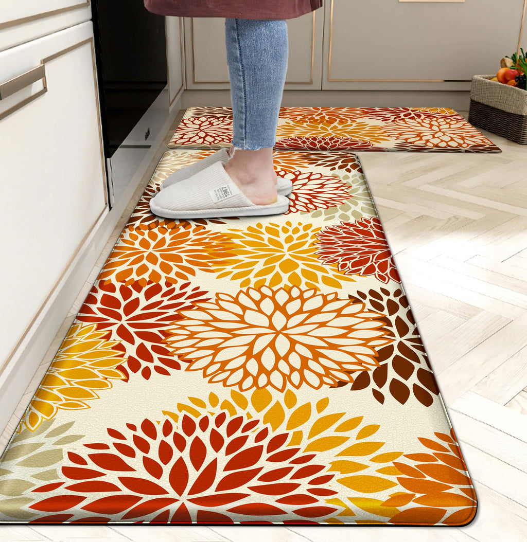 Kitchen Mats Set of 2 Cushioned Anti Fatigue Kitchen Rugs Non Slip Waterproof Kitchen Runner Memory Foam Kitchen Floor Mat Comfort Standing Mat for Sink,Office,Laundry