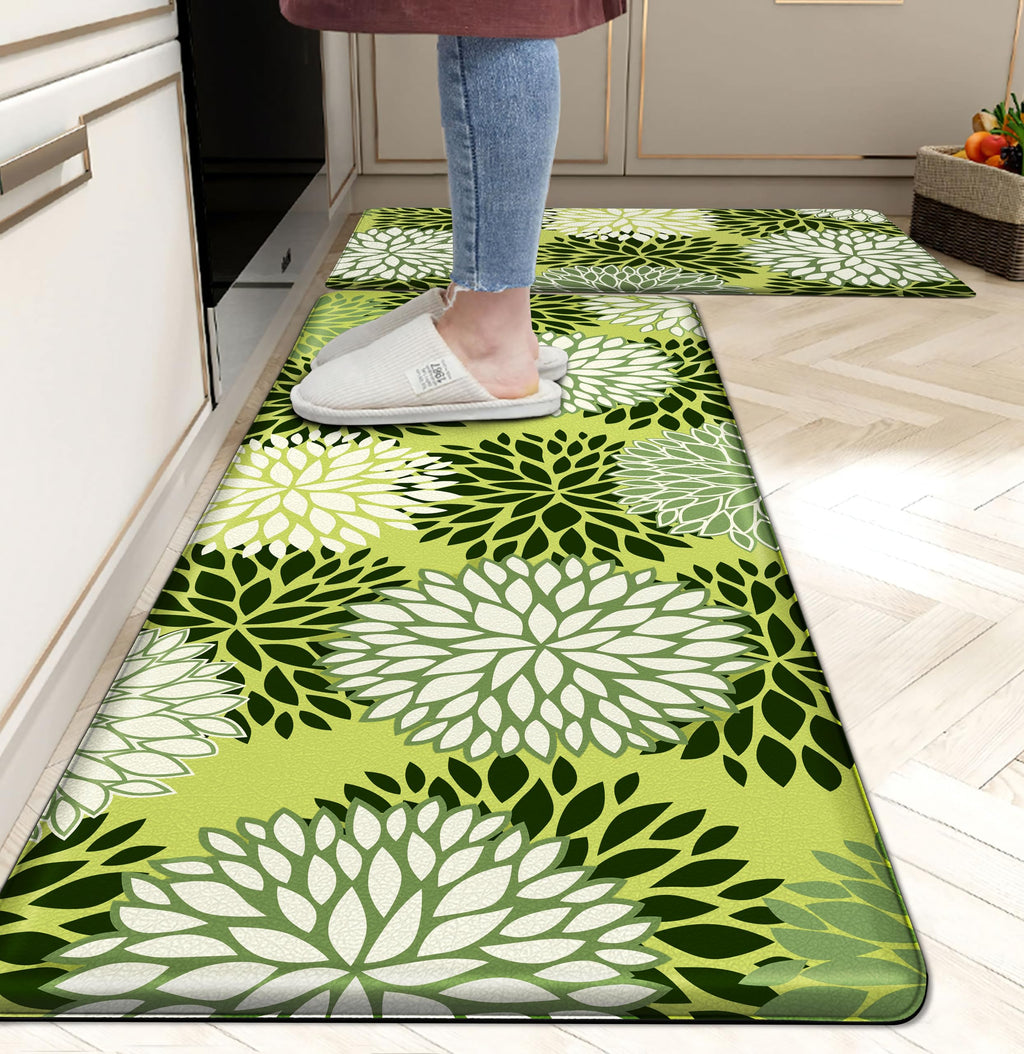 Kitchen Mats Set of 2 Cushioned Anti Fatigue Kitchen Rugs Non Slip Waterproof Kitchen Runner Memory Foam Kitchen Floor Mat Comfort Standing Mat for Sink,Office,Laundry