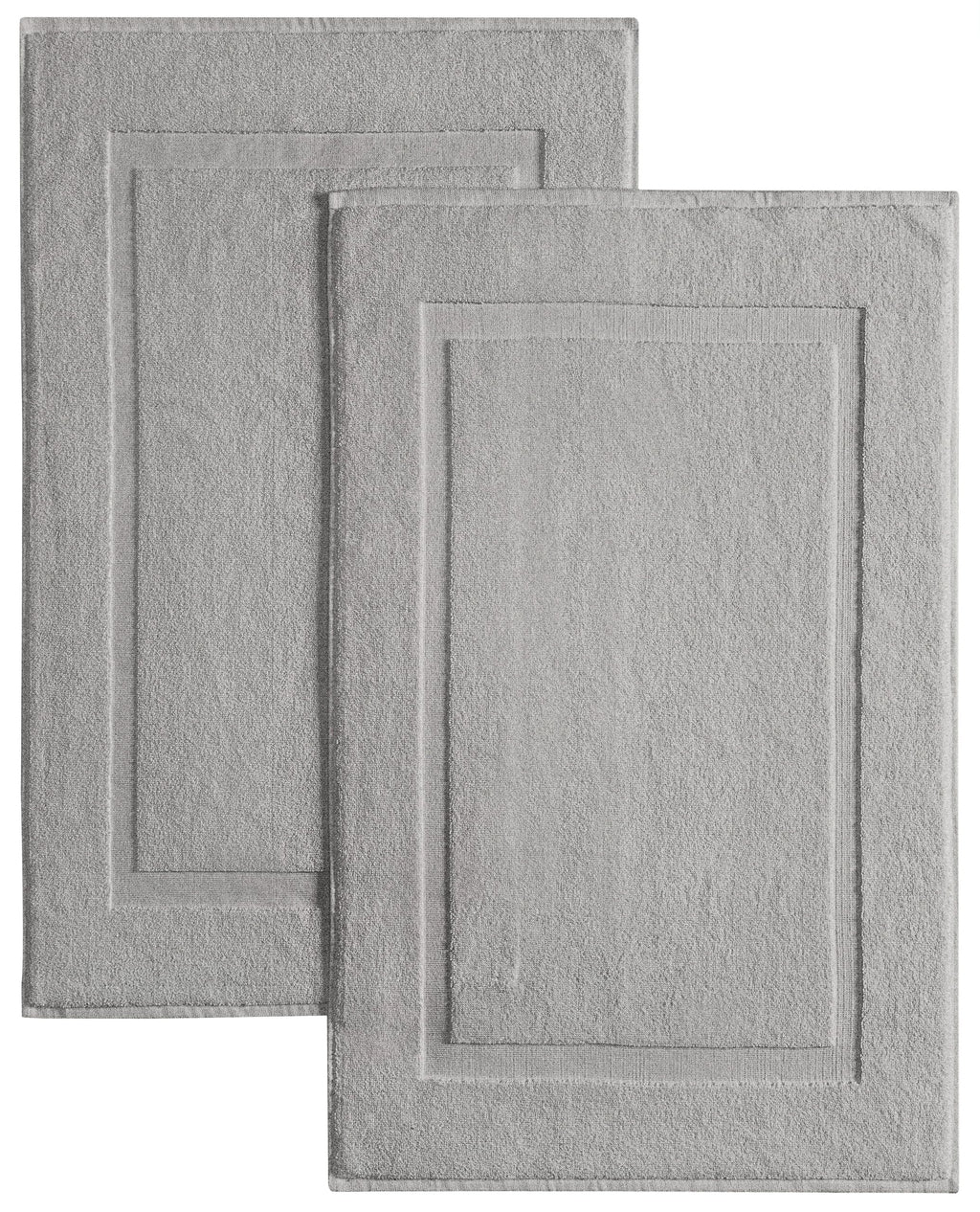 Casual Living White Cotton Bath Mats Set of 2 Towel Mats for Bathroom Floor Banded Rugs Soft Absorbent Ring Spun Cotton Washable Essentials Bathroom Shower Accessories, 34-inch x 21-inch, White