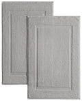 Casual Living White Cotton Bath Mats Set of 2 Towel Mats for Bathroom Floor Banded Rugs Soft Absorbent Ring Spun Cotton Washable Essentials Bathroom Shower Accessories, 34-inch x 21-inch, White